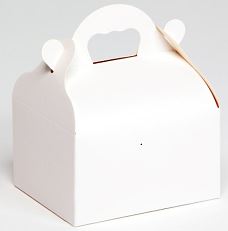 caissette en carton blanche avec poignée