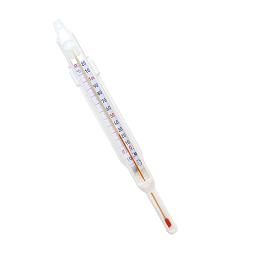 Thermomètre avec gaine blanche de protection métallique sans mercure pour frigo ou cuisson
