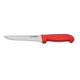 Couteau boucher désosseur  gamme "Profinox" manche surmoulé couleur rouge HCCP