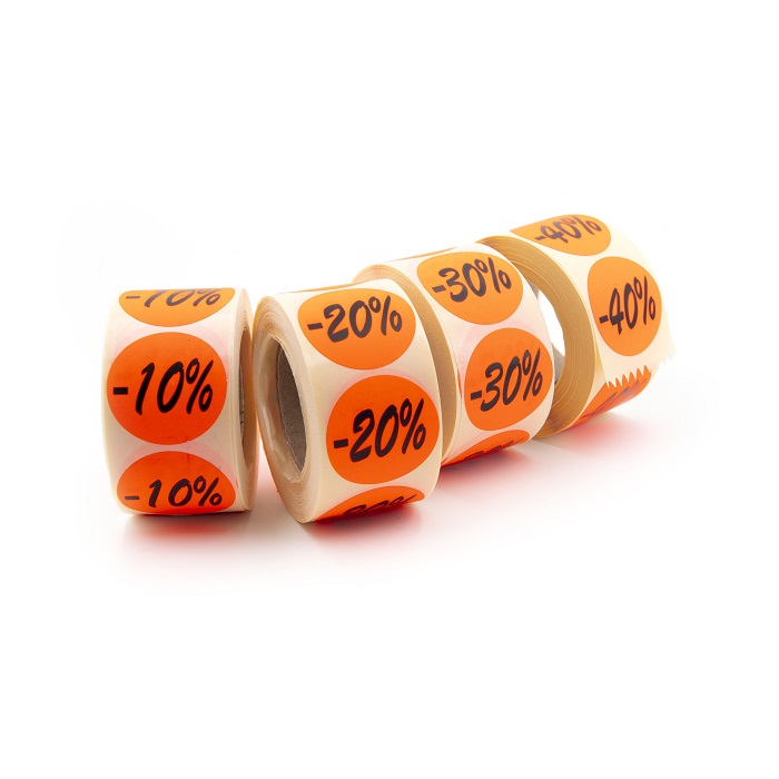 Étiquette adhésif fluo rouge promo  